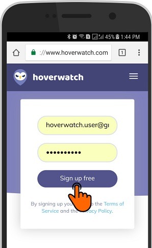 Hoverwatch شارك بالرسائل الإلكترونية