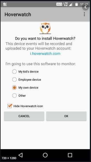 hoverwatch free android spy install app