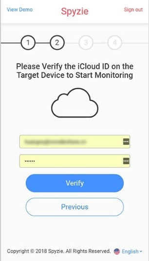 Apple ID pro přístup k cílovému iPhone