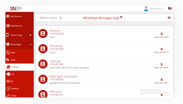 Espiar conversaciones de WhatsApp por XNSPY