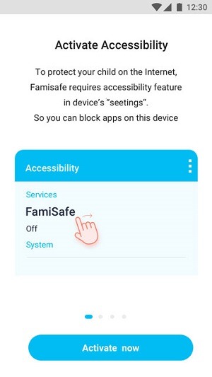 rodičovská kontrola iphone FamiSafe aktivována