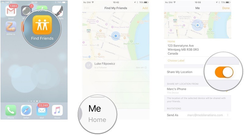 تطبيق تجسس iphone - Find My Friends
