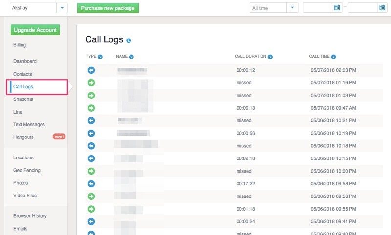 mSpy - Beste Call Log Tracker-appen