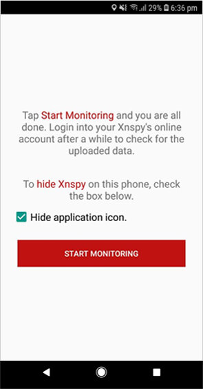 XNSPY voor Android- Stap 3