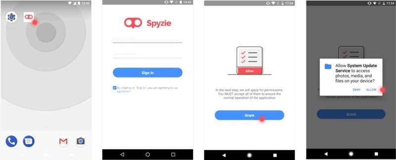 track the device remotely with Spyzie-1