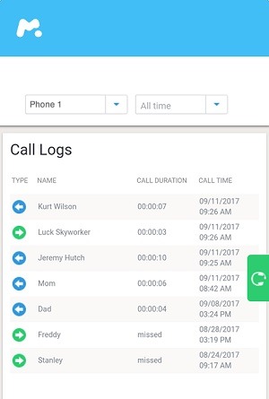 mSpy-Review Call Logs and Contacts