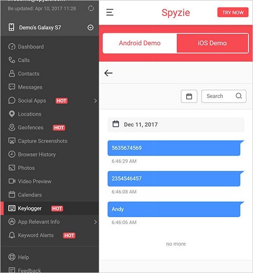 Spyzie-Advanced inbuilt Keylogger