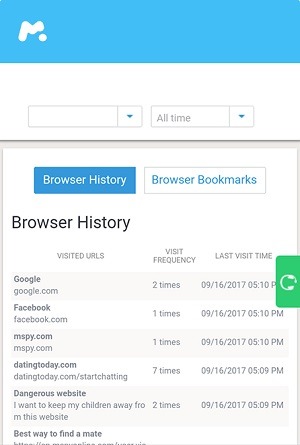 mSpy-Browsing history, WiFi logs, Calendar, and More