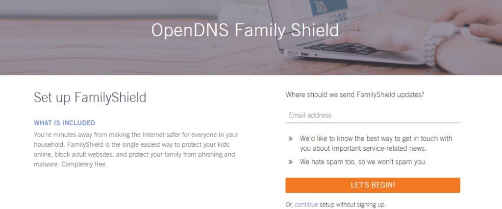 Familieschild van OpenDNS