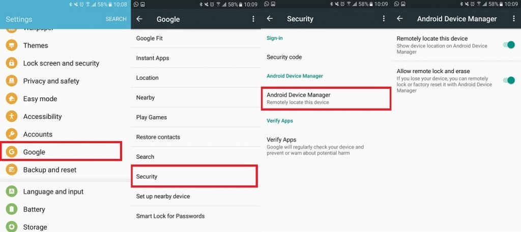 Track a Samsung Tablet with Android Device Manager 1