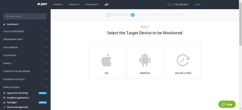  Select the target device’s platform