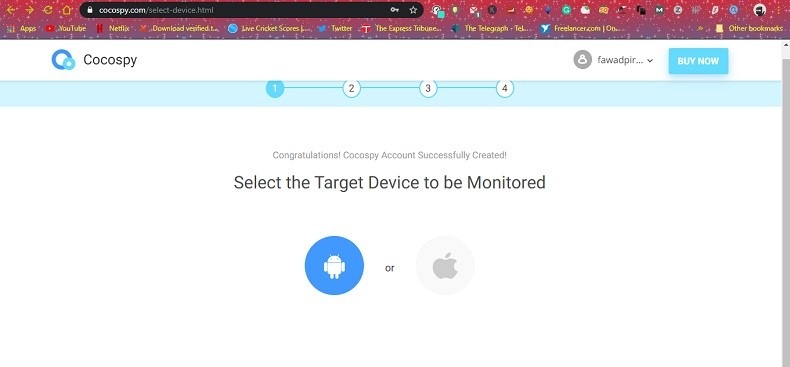 select the OS of the device that you wish to monitor