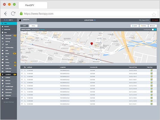 FlexiSPY Location Tracking and Geofencing